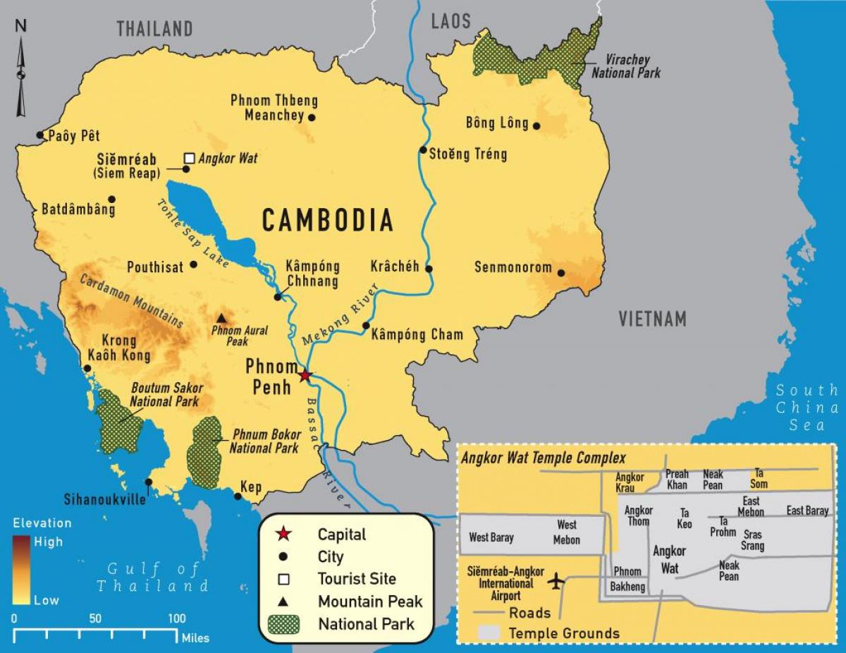 angkor kaart Kambodja