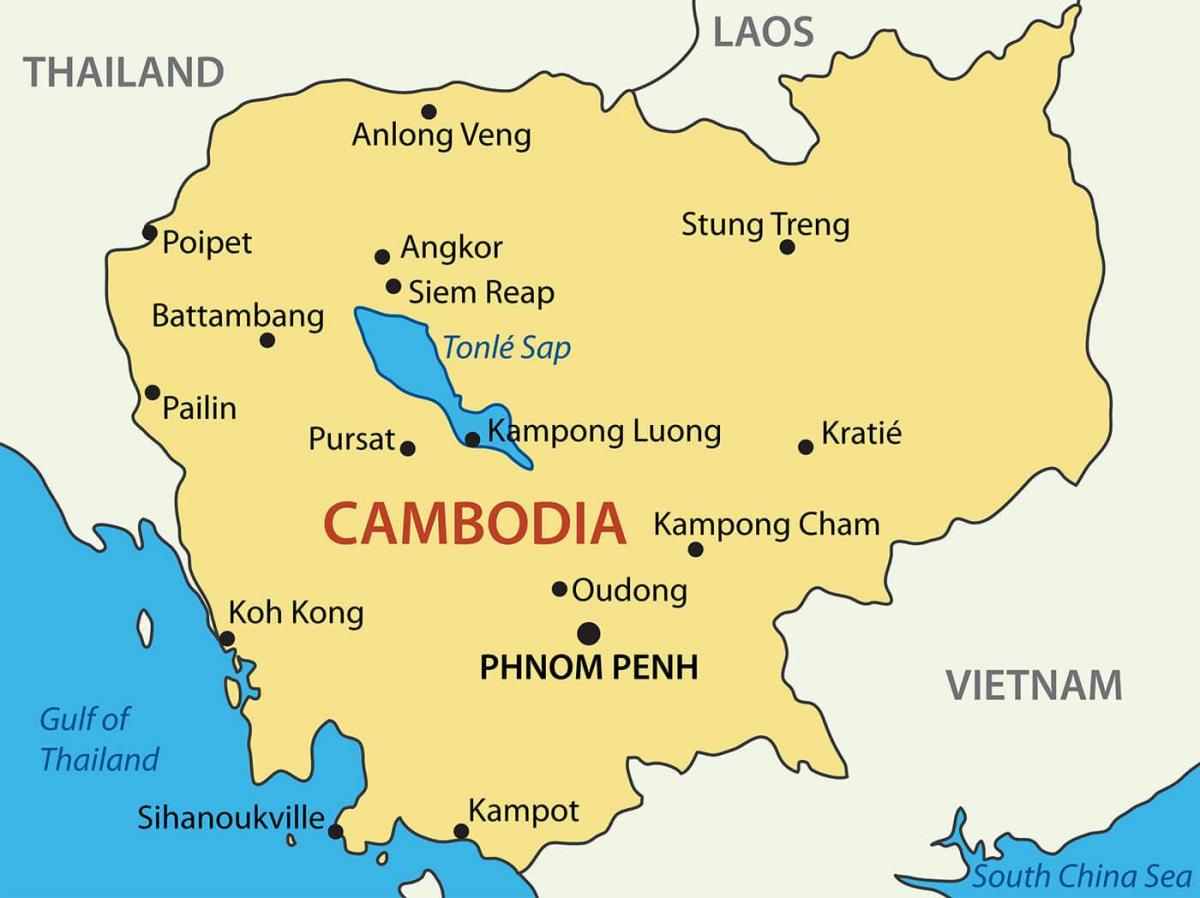 Kambodja stede kaart
