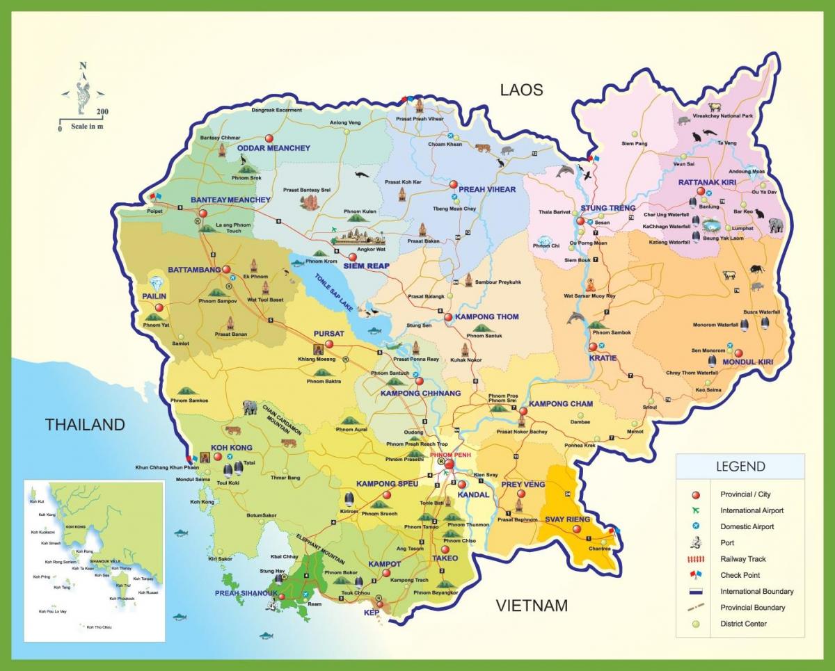 Kambodja reis kaart