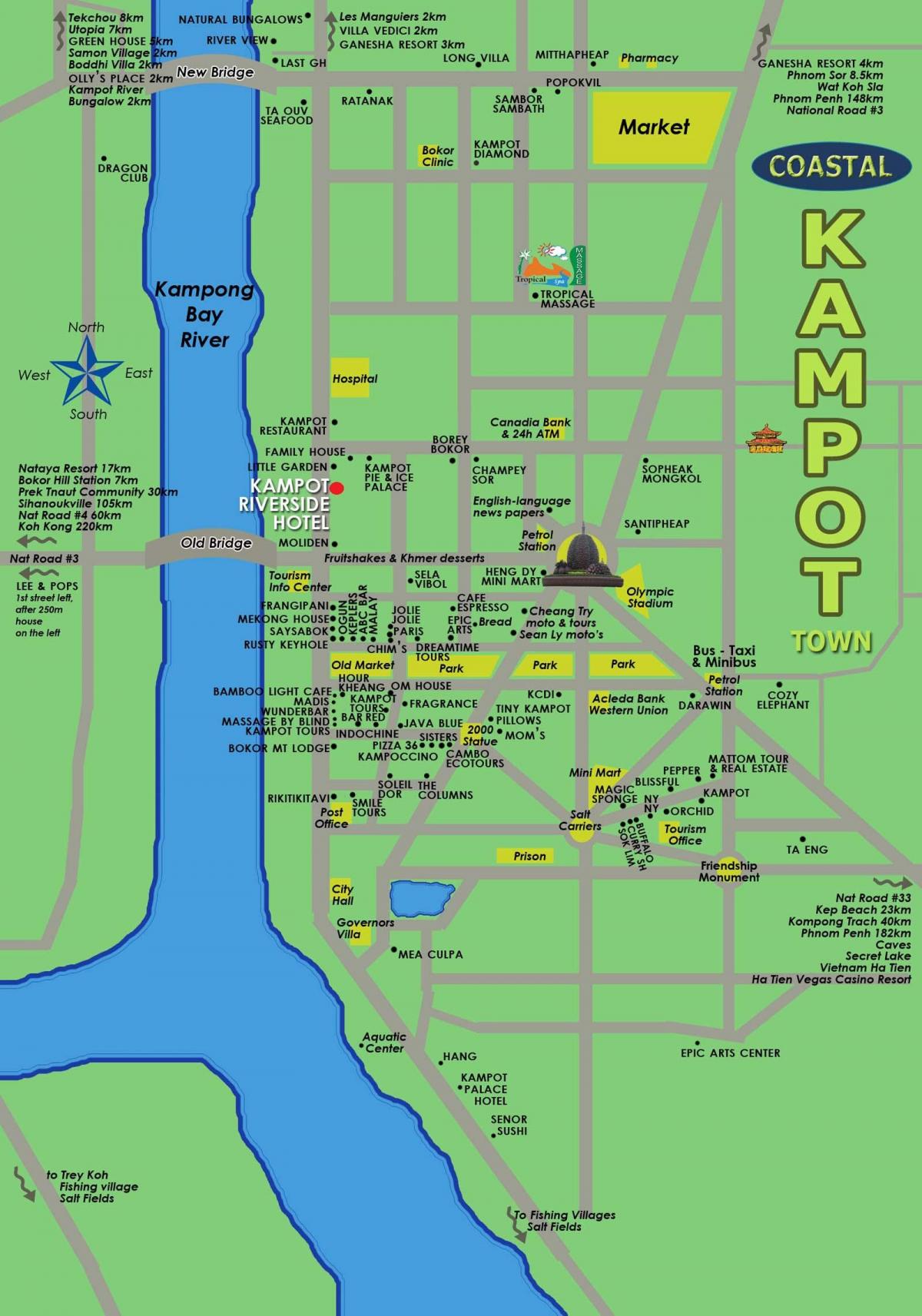 Kaart van kampot Kambodja