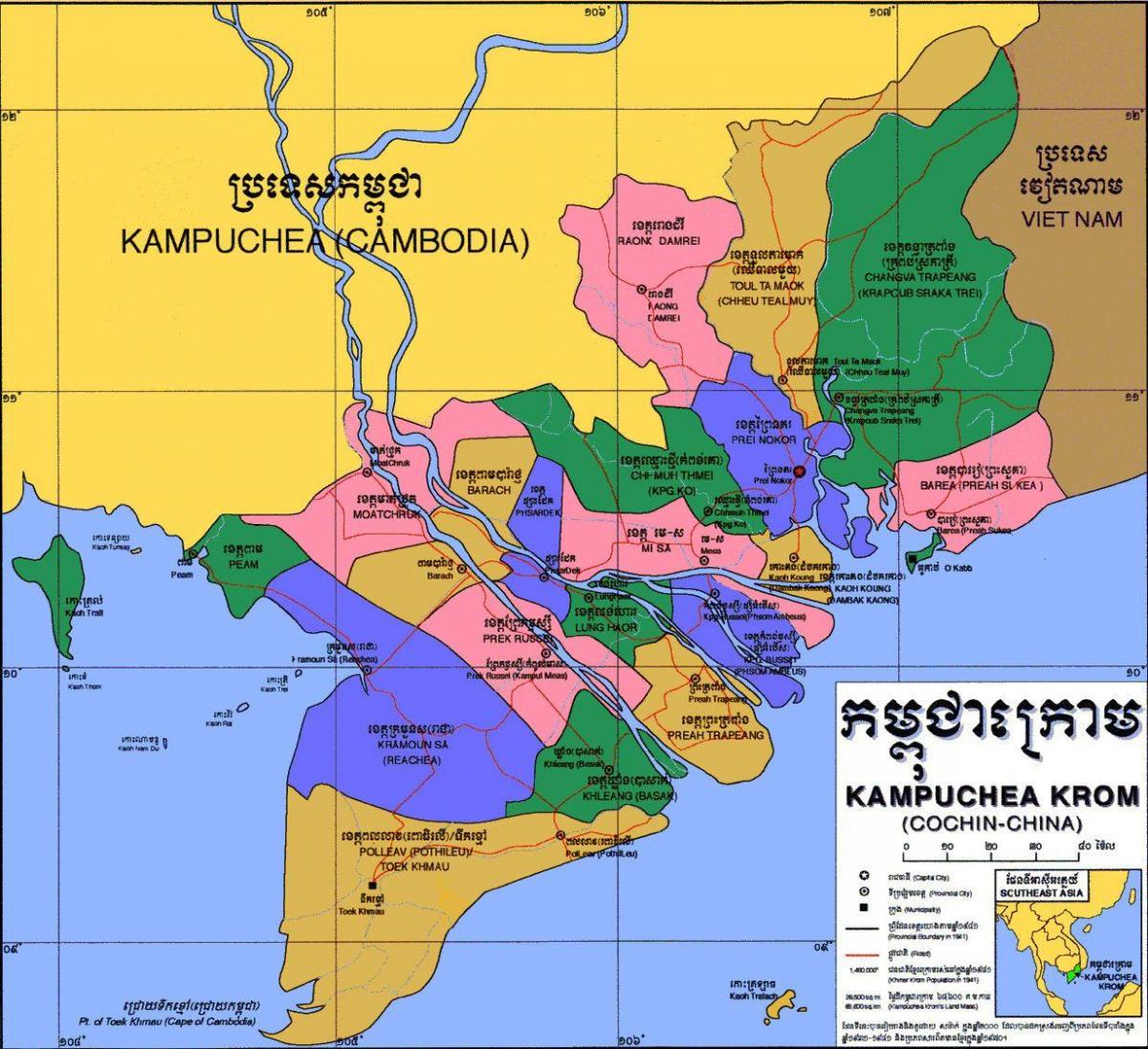 kaart van kampuchea