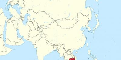 Kaart van Kambodja in asië